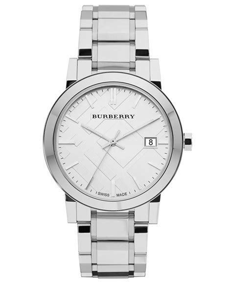 burberry watch bu9000|Watch, Men's Swiss Stainless Steel Bracelet 38mm .